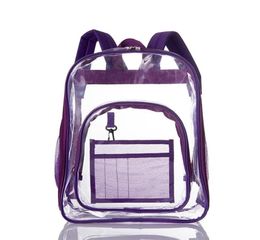 Sacs de plein air Heavy Duty Clear PVC Sac à dos Transparent Multipoches Sacs à dos scolaires SeeThrough pour les sports de travail NTS6261426