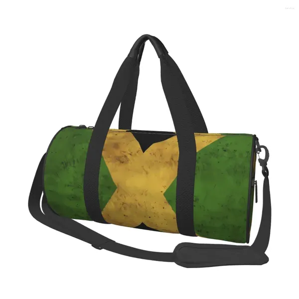 Bolsas al aire libre Bandera jamaicana Bolsa de gimnasio Impresión 3D Deportes de fin de semana Gran viaje Diseño de entrenamiento Bolso Divertido Fitness para hombre Mujer