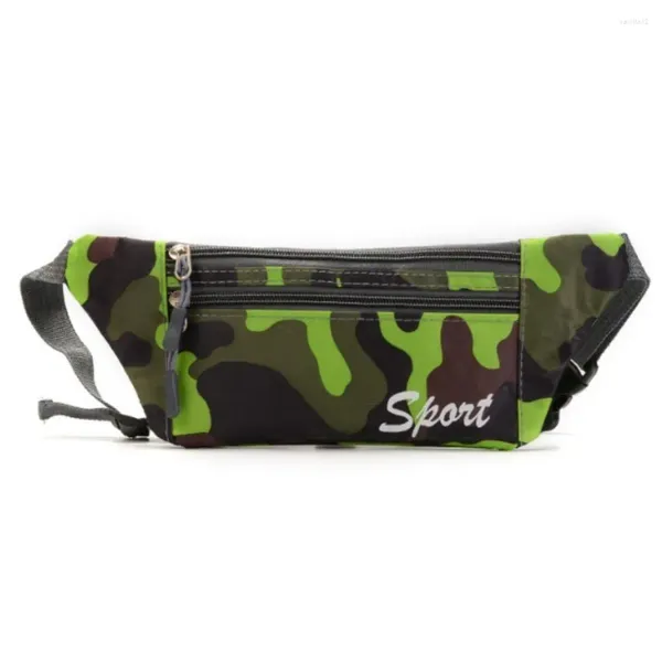 Bolsas al aire libre Gran capacidad Camo Bolsa de cintura Papel de tejido Almacenamiento Agujero para auriculares Estratificación para correr Movimiento deportivo ultraligero