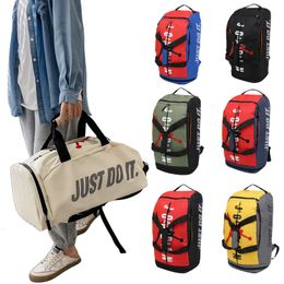 Sacs de plein air Sac de sport de grande capacité avec compartiment à chaussures Sac à dos de voyage pour hommes femmes Sports Fitness Sac à main Bandoulière réglable 230822