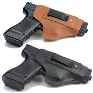 Outdoor Tassen Lederen IWB Verborgen Draag Gun Holster voor Glock 17 19 22 23 43 Sig Sauer P226 P229 Ruger 92 M92 s w Pistolen Clip Case 230322