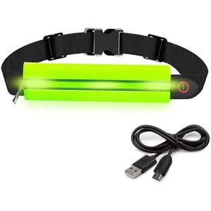 Sacs de plein air Sac de sport à LED Courir Taille Ceinture réfléchissante rechargeable Étanche Réglable Anti-vol Pack Sport