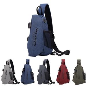 Sacs extérieurs Sac de poitrine de course imperméable avec prise en ligne avec une prise de charge USB externe Port anti-vol Messenger