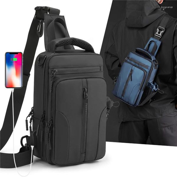 Bolsos al aire libre, bolso de hombro para hombre, bandolera informal antirrobo para la escuela, bandolera de mensajero de viaje corto de verano 2023