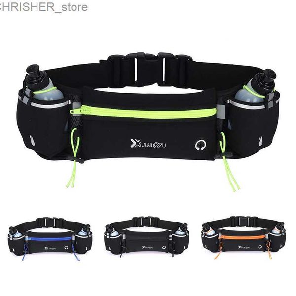 Sacs extérieurs hommes coulant des sacs de taille de ceinture piste de courroie de courroie de ceinture de taille avec bouteille d'eau sport fanny pack de téléphone pack de sports sacs sacs Sacsl231222