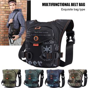 Sacs de plein air Sac de jambe pour hommes Grande Acity Polyester Cuisse Fanny Pack Multifonction Zipper Bandoulière Taille d'épaule