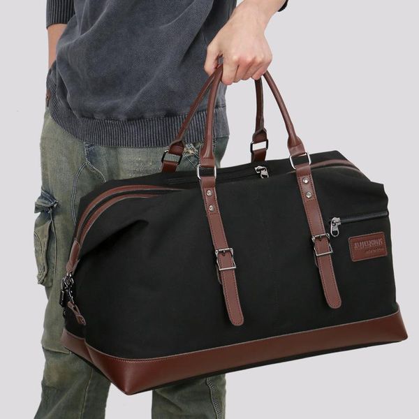 Bolsas al aire libre Hombres Deporte Impermeable Bolsa de lona Fitness Gimnasio Masculino Viaje Bolso Crossbody Hombro Grande Ocio Equipaje Duffle Sac DeOutdoor