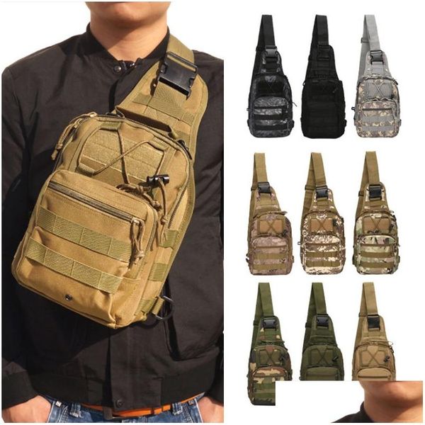 Bolsas al aire libre Mochila táctica militar Camuflaje Molle Shoder Bolsa Senderismo Cam Escalada Daypack 600D Caza 220714 Entrega de caída Spor Dhu8A