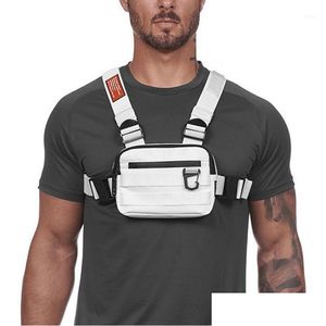 Sacs extérieurs Mini Chest Men Tactical Vest Reflective Safety Cycling Randonnée Backpack Mti-Function Travel Pocket Phone Tone Pack1 Drop Dh1rp