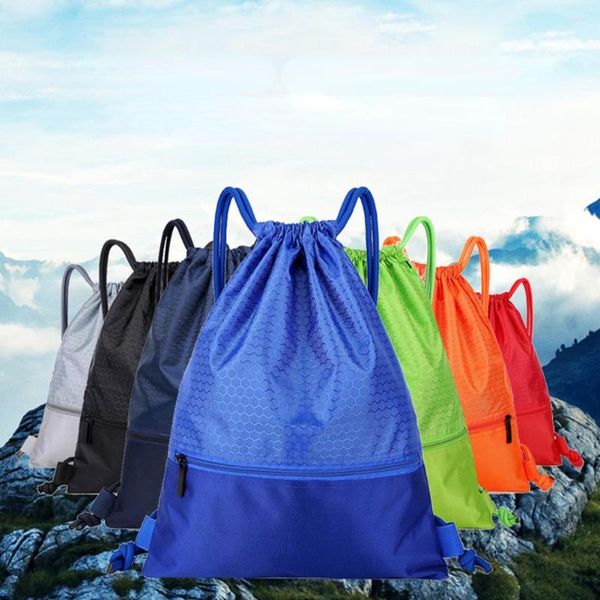 Sacs de plein air Nylon grande capacité sac à dos femmes hommes résistant à l'usure Anti-éclaboussures cordon serrure équitation solide fermeture éclair poche sport