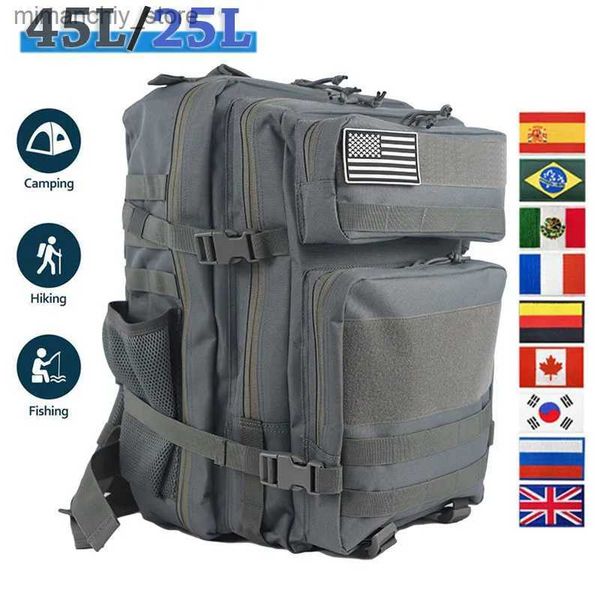 Sacs de plein air En plein air 25L/45L Camping sac à dos femmes hommes Camouflage tactique sac de voyage 900D Oxford tissu alpinisme randonnée sac à dos Q231130