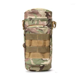 Bolsas al aire libre al aire libre Molle botella de agua bolsa equipo táctico hervidor cintura hombro bolsa para senderismo Camping deportes caza