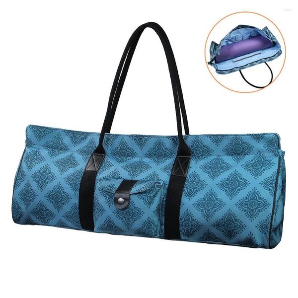 Bolsas de lona impresas para exteriores, bolsa para esterilla de Yoga, equipo deportivo para mujer, Pilates, Fitness, baile, gimnasio, soporte de almacenamiento