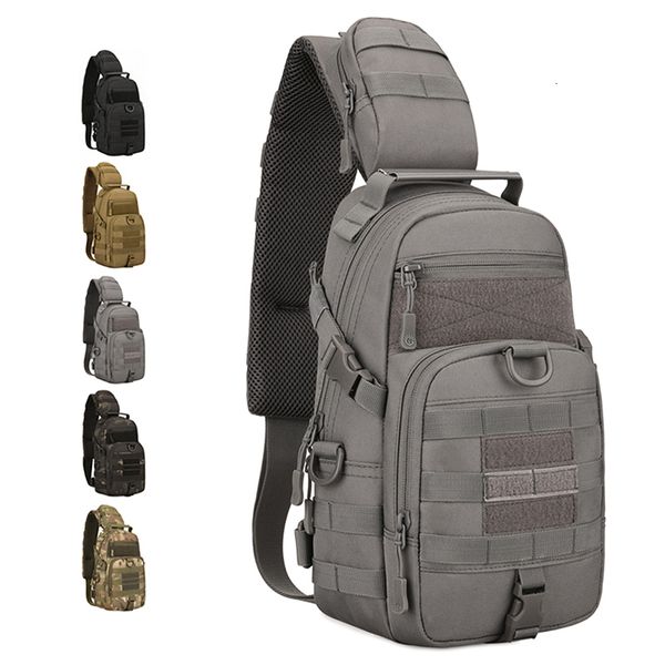 Bolsas al aire libre Protector Plus Tactical Sling Chest Pack Molle Military Nylon Shoulder Bag Hombres Crossbody Bag Military Outdoor Senderismo Ciclismo Bolsa 230224