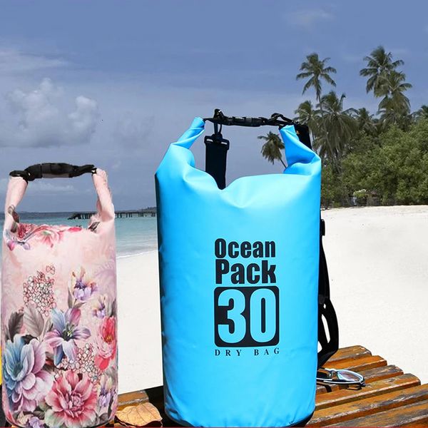 Outdoor Bags Sac étanche en PVC 5L 10L 20L sac de natation en plein air plongée Compression stockage sac sec pour homme femmes kayak sac à dos 231102