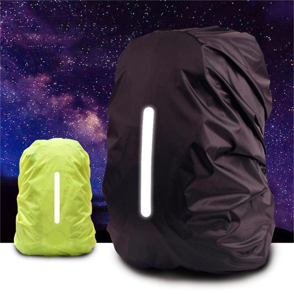 Bolsas para exteriores, mochila impermeable reflectante, funda para lluvia, deporte, ciclismo nocturno, luz de seguridad, funda para lluvia, bolsa para acampar, senderismo, 20-75L