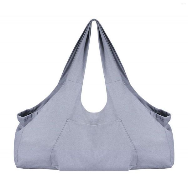 Bolsas al aire libre Almacenamiento de bolsillo lateral Vestido de baile Gran capacidad Fitness Carrier Gym Tote Yoga Mat Bag Sling Hombro Accesorios Cremallera Sólido