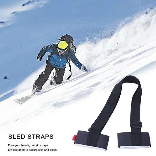 Sacs de plein air Ski Bandoulière Sangle réglable Pôle Portable Sangles de support pour hommes Femmes Enfants