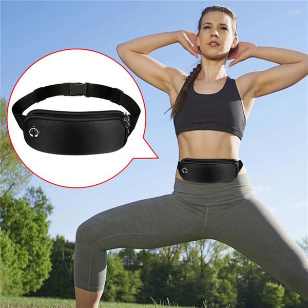 Sacs de plein air Sport Fanny Pack Femmes Ceinture Sac Hommes Courir Taille Téléphone Noir Gym Accessoires Étanche