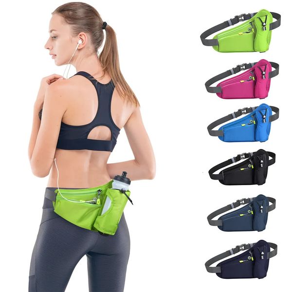 Sacs de plein air Sports Sac de ceinture d'hydratation Courir Taille Pack Téléphone portable avec porte-bouteille d'eau pour la randonnée à vélo 231009