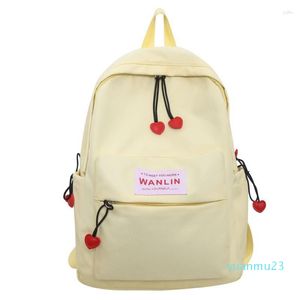 Bolsos al aire libre, dulce bolso informal para libros, mochila para adolescentes, bolso de libros de alta calidad a la moda, bolso de gran capacidad de Color sólido para mujeres, bolso Y135