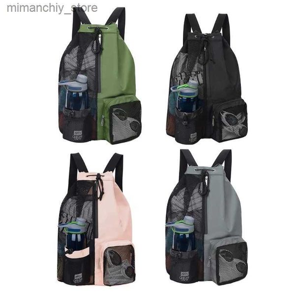 Bolsas al aire libre Bolsa de natación Mochila con cordón de malla con bolsillo húmedo Suitab para natación Gimnasio y equipo de entrenamiento Deportes Vacaciones Escuela Q231130