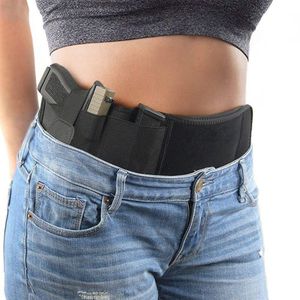 Outdoor Bags Tactical Belly Gun Holster Belt Concealed Carry Waist Band Pistol Holder Magazine Bag Military Army Invisible Waistband Holster 221207