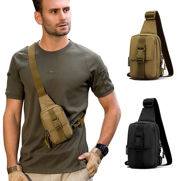 Bolsas al aire libre Bolsa de pecho táctica Paquete de trekking militar EDC Deportes Hombro Crossbody Bolsa de asalto para senderismo Ciclismo Camping 230609