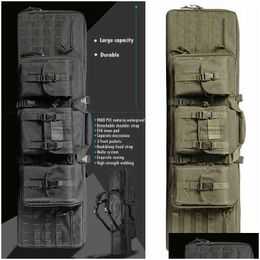 Sacs extérieurs Case de pistolet à double carabine tactique Armée Airsoft Combat Sac à dos Padded S Rangement Pistol et magazine 95cm / 116cm Y1227 DRO DH67U