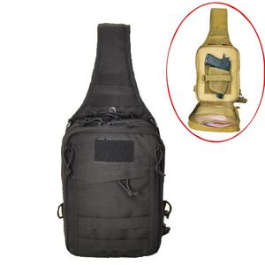 Sacs de plein air tactique militaire sac à bandoulière pistolet à main pistolet étui armée support arme de poing Pack Molle chasse fronde poitrine