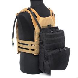 Sacs de plein air Tactique Molle Sac à dos Armée Militaire Hydratation Airsoft Combat Sac d'eau Chasse Durable Attaché Gilet Poche Équipement D Dhpf8