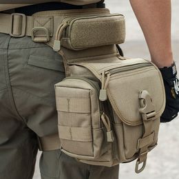 Bolsas al aire libre Tactical Molle Drop Leg Bag Impermeable Hombres Paquete de cintura militar Juego de guerra Ejército EDC Fanny Caza Ciclismo Accesorios 230726