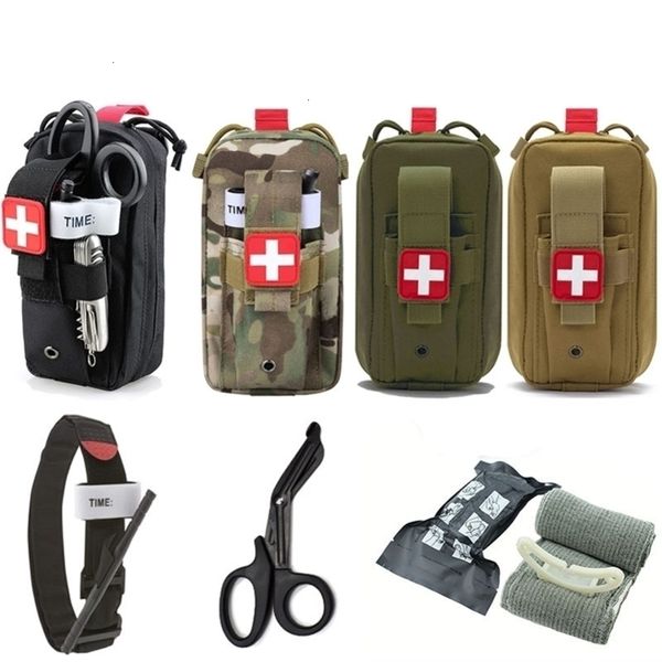 Sacs de plein air Tactique Molle EDC Pouch EMT Bandage d'urgence Tourniquet Ciseaux IFAK Trousse de premiers soins Sac de survie Pack militaire 221116