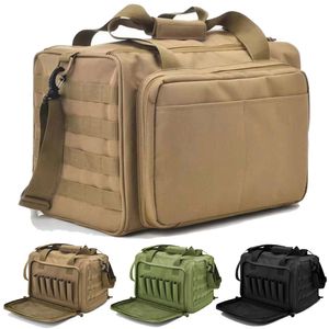 Outdoor Tassen Tactical Range Molle Systeem 600D Waterdicht Pistool Schieten Pistool Case Pack Kaki Jacht Accessoires Gereedschap Sling Camping 230210