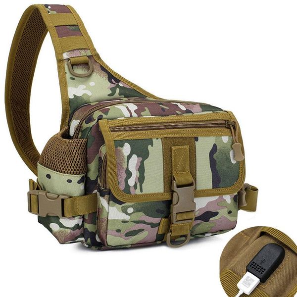 Sacs de plein air Sac à bandoulière tactique Armée Militaire Hommes Camping Molle Sac à dos Randonnée Nylon Taille Sports Camouflage Pack