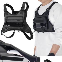 Bolsas al aire libre Uni Sports Bolsa de pecho con correas ajustables Chaleco delantero ligero Gran capacidad Ciclismo Escalada Drop Entrega al aire libre OTV3Q