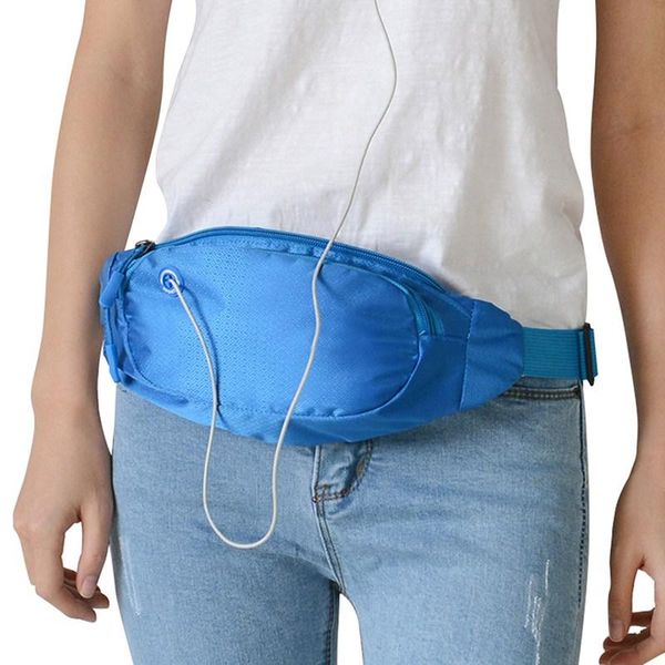 Sacs de plein air unisexe randonnée pochette portefeuille sac de sport fanny pack voyage taille ceinture d'argent zip sport course 9 couleurs