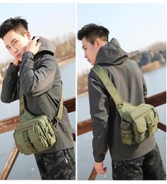 Sacs extérieurs USB Chargage tactique crossbody sac à dos randonnée armée armée sac à bandoulière Men039 Pêche en nylon