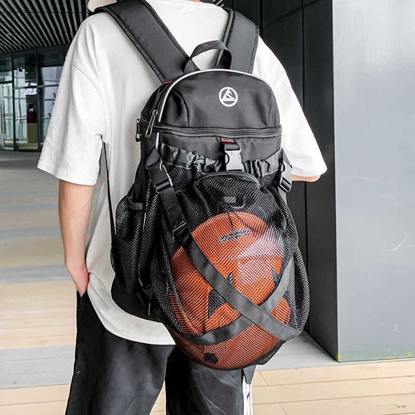 Sacs de plein air Version de The Net Pocket Basketball Backpack Fashion Training Student School Bag Multifonctionnel Casque Basketball Sacs à dos J230424