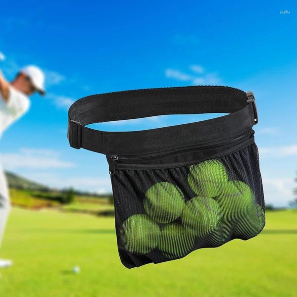 Sacs extérieurs Sac de rangement à balle de tennis en mailles visibles Sac de taille avec une ceinture réglable Femmes Men Pingpong Golf Balls Purse Hip Pocket Pocket Pocket Pocket