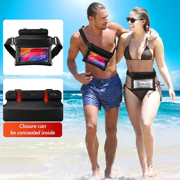 Bolsas al aire libre Impermeable Natación Cintura Caja del teléfono Bolsa Gimnasio Bolsa seca Playa Juguete Almacenamiento Hombro Accesorios bolsas deportivas XA200L 230626