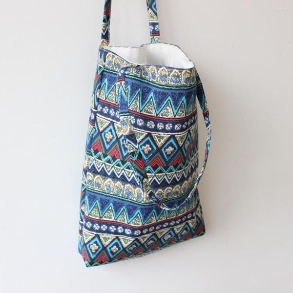 Sacs de plein air femmes pliable réutilisable sac à provisions Eco sac à main plage grande capacité décontracté toile épaule fleur impression fourre-tout