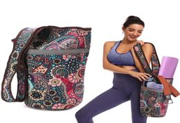 Outdoor-Taschen Yoga-Matte Tasche Lässige Mode Canvas Rucksack mit großer Reißverschlusstasche Passend für die meisten Tote Sling Carrier6299723