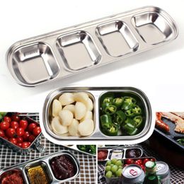 Buiten Barbecue Dompel Dip Disc Roestvrij staal Grote multi-stijl smaakplaatsaus Saus Soja-azijnschotel Kitchengereedschap