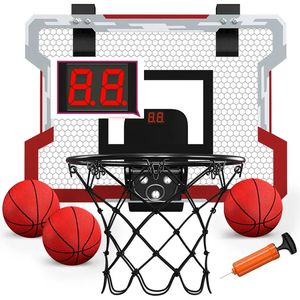 Panier de basket-ball extérieur pour enfants, cerceaux de basket-ball d'intérieur, mini panier de basket-ball avec 3 balles, jouets pour 3 4 5 6 7 8 9 10 11 12 ans 240118