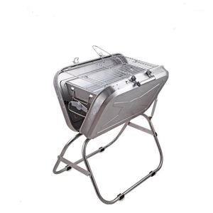 Outdoor BBQ Grill draagbare barbecue koffer grill roestvrij staal vouwen1254L