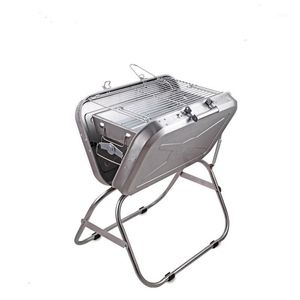 Outdoor BBQ Grill Draagbare Barbecue Koffergrill Roestvrij staal Vouwbaar13109
