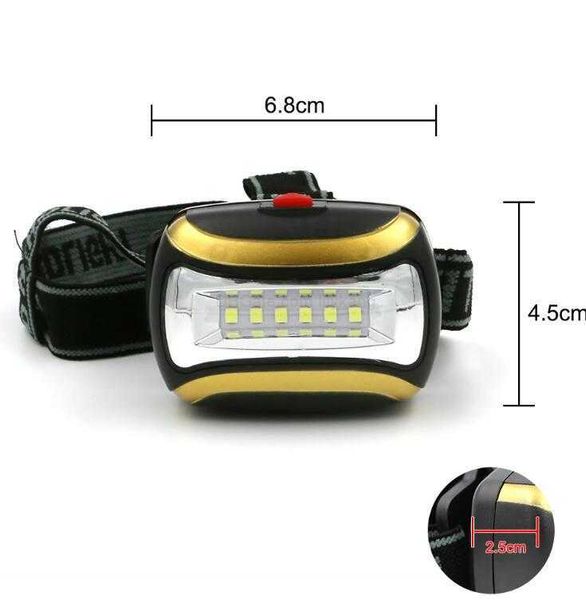 Faros COB para ciclismo al aire libre, faros delanteros portátiles de 3 modos con batería, lámpara de cabeza troch 6 led COB, faros para acampar y senderismo