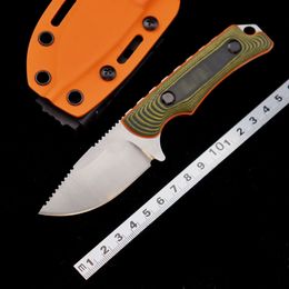 Couteau à lame fixe d'extérieur BM 15017, double couleur, manche G10, couteaux droits tactiques portables de survie, auto-défense, outil EDC