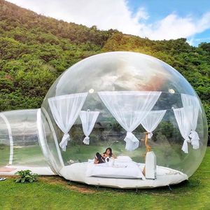 Hôtel à bulles en plein air avec ventilateur 3M Tente de camping gonflable Salon commercial Bubble Tree Clear Dome House